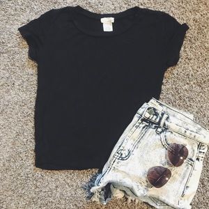Plain black crop top